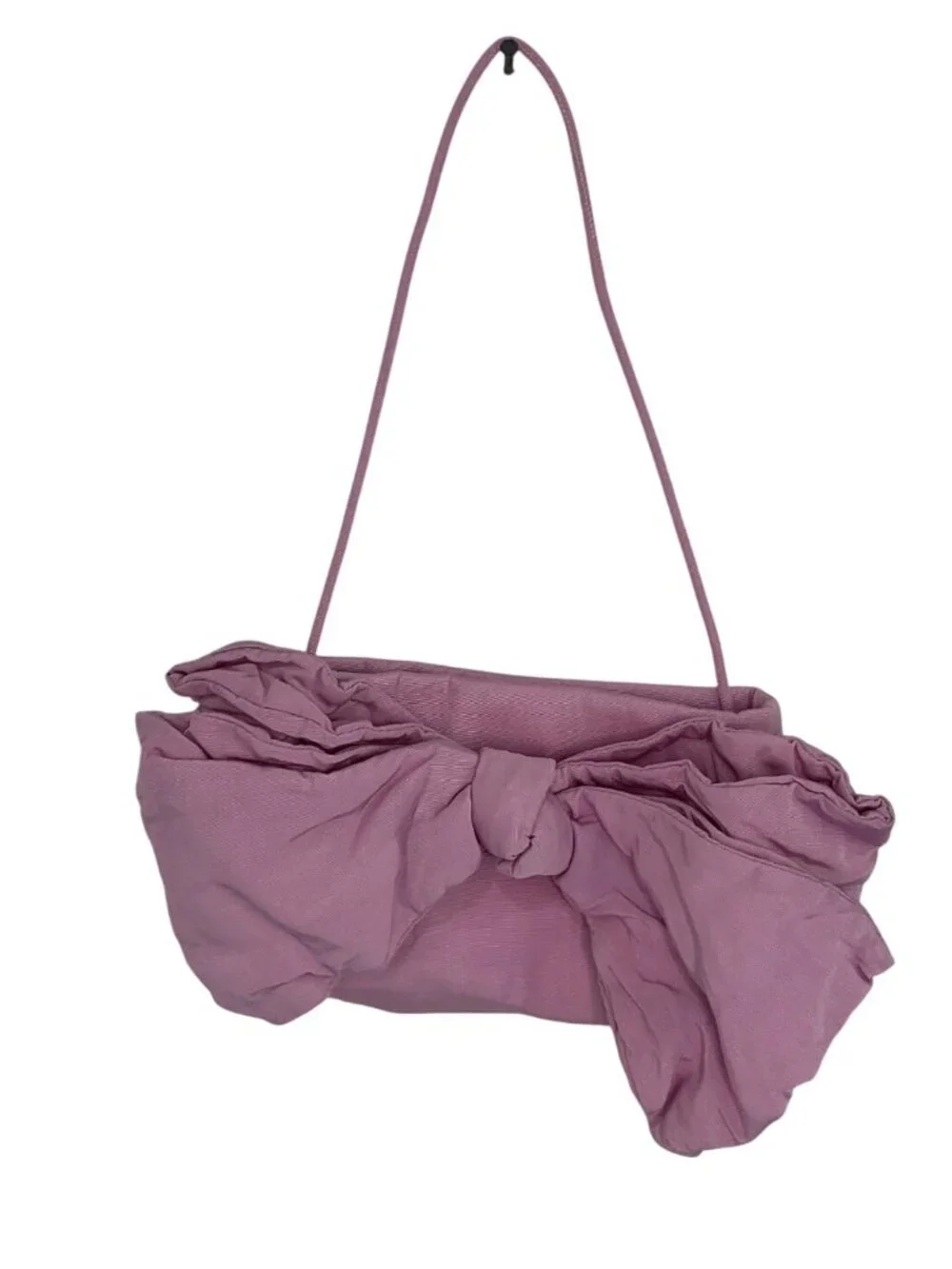 Loeffler Randall Valerie Pink Moire Bow Clutch in Powder Pink Womens Shoulder